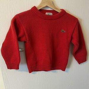Vintage 100% cotton boys red Lacoste sweater size 4-5